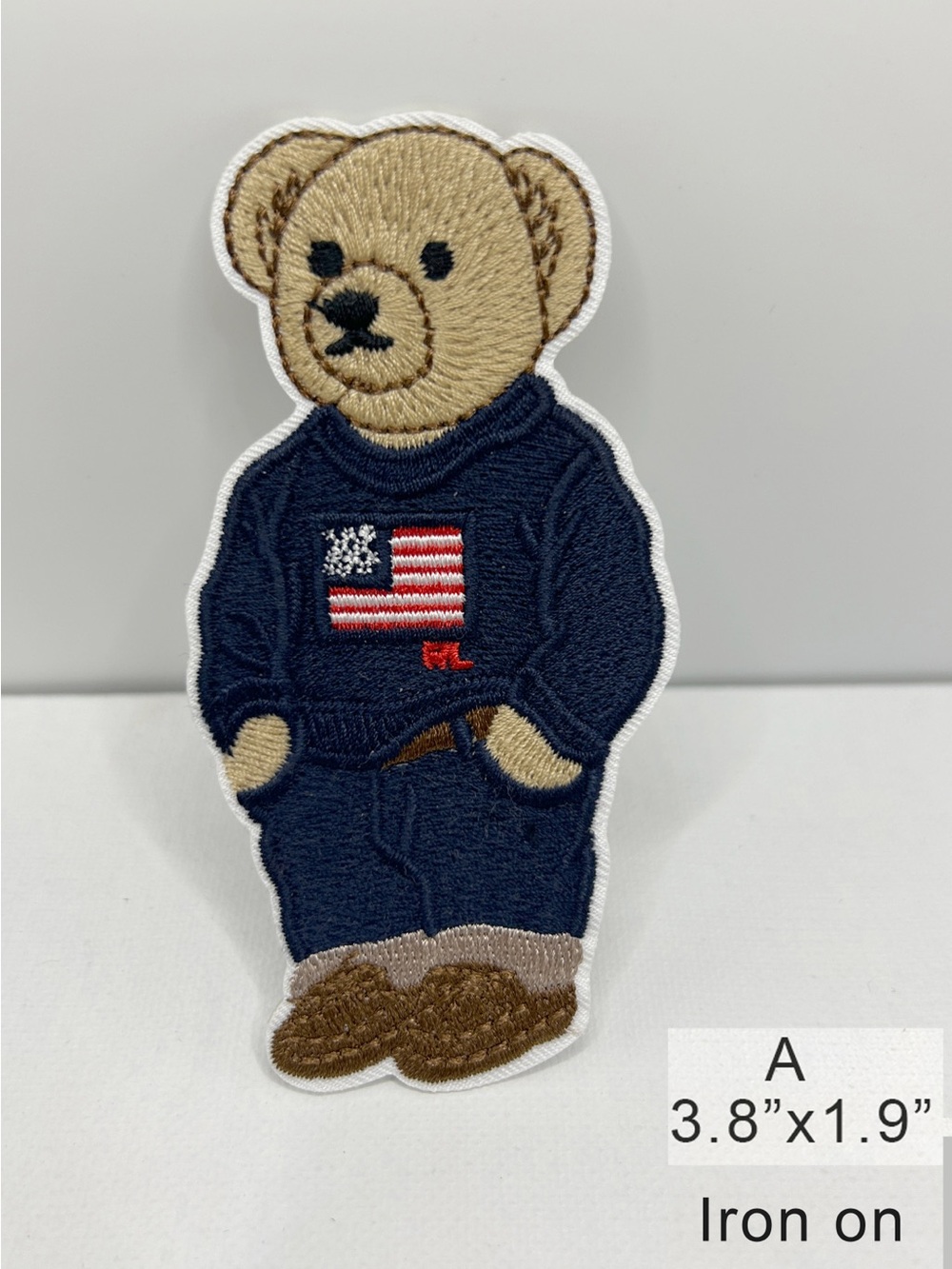 Polo by Ralph Lauren Navy & Tan Teddy Bear Iron-On Patch